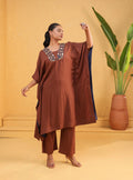 Cocoa Mirror-Embellished Kaftan Co-ord Set