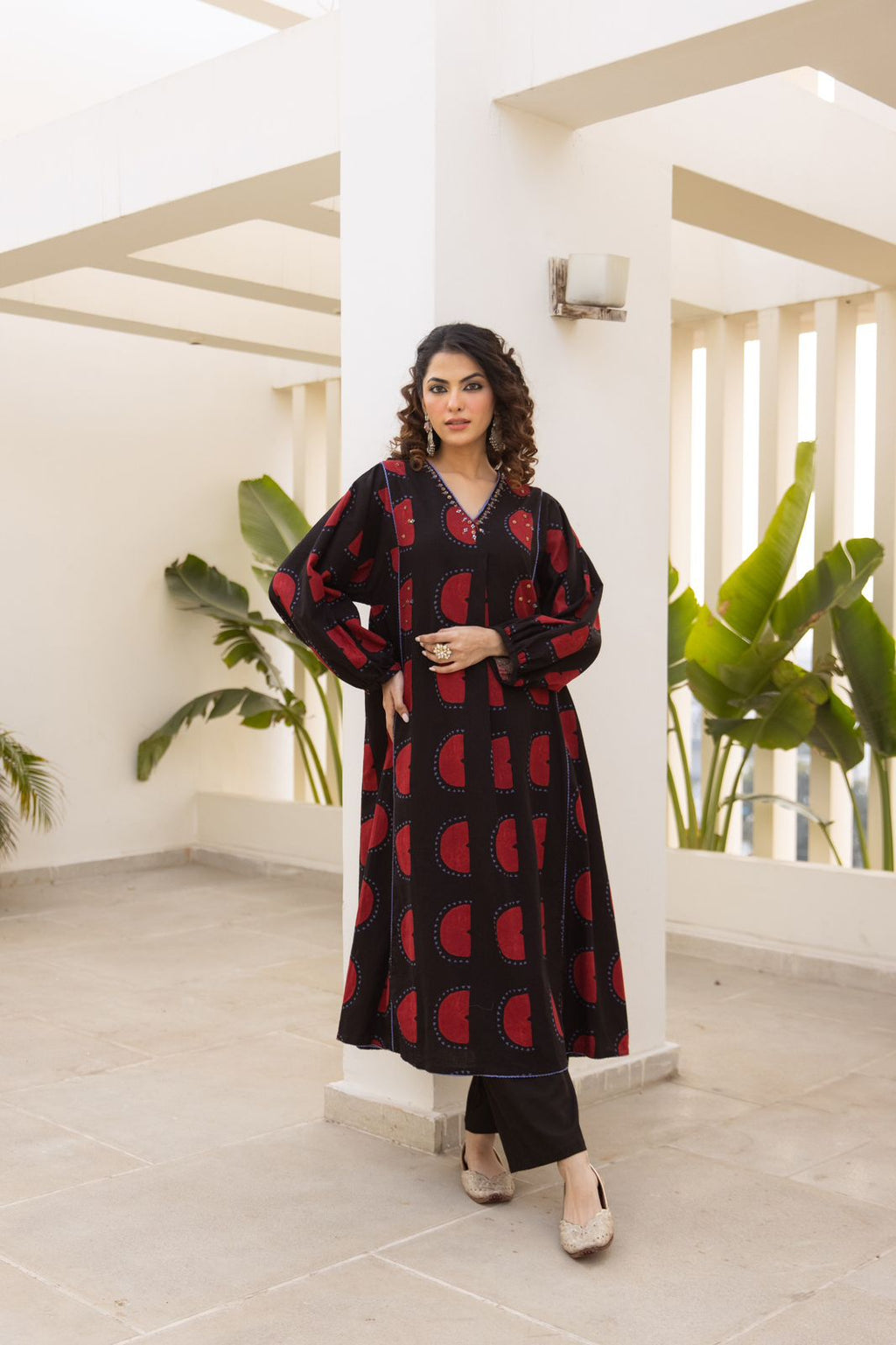Cocoa Moon Printed Kurta Set