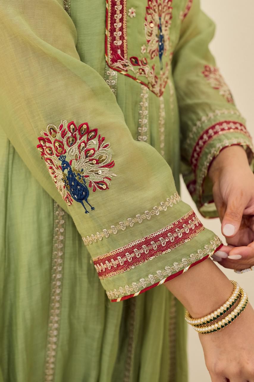 Meadow Grace Embroidered Anarkali Suit Set